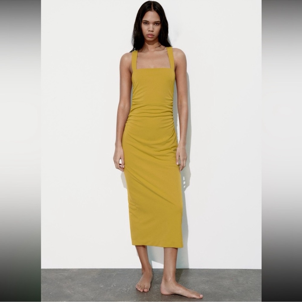 NWT Zara Draped Open Back Dress